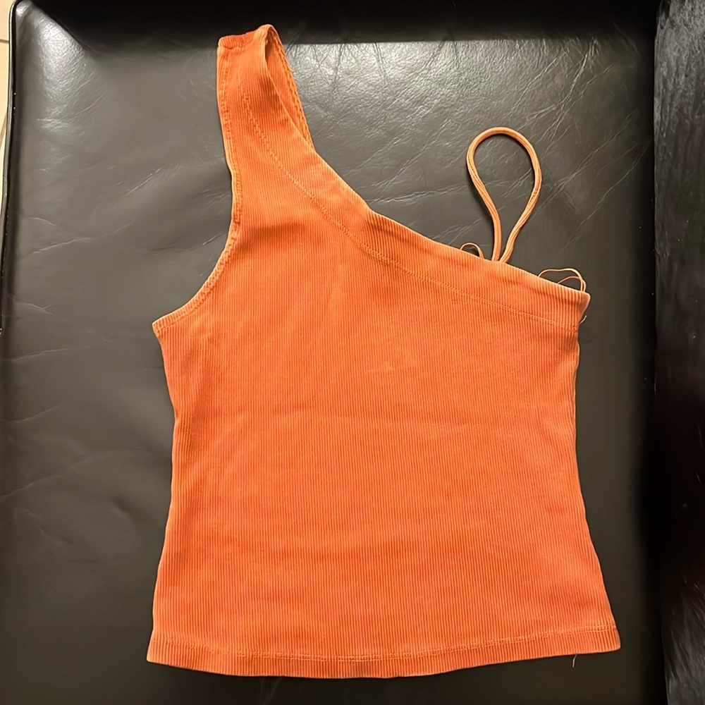 Free people rusty orange 🍊 hot one shoulder tank. New!
